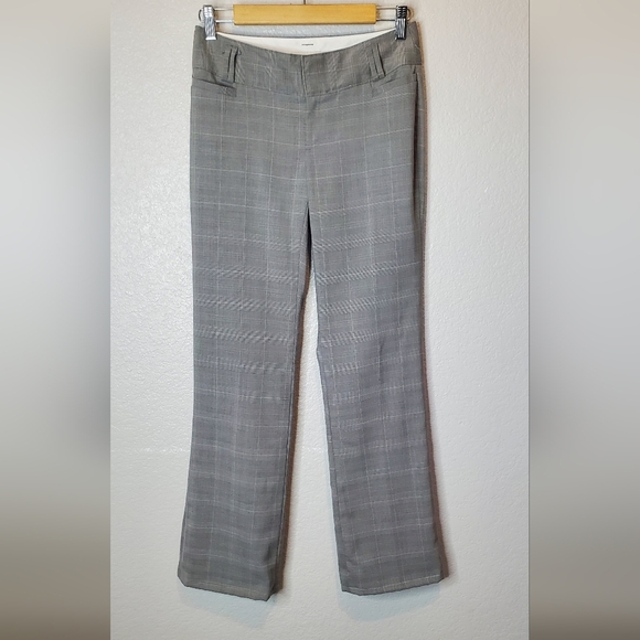 💚5/$25 Banana Republic Gray Plaid Trouser Dress Pants Size 2 Mid Rise - Picture 1 of 5